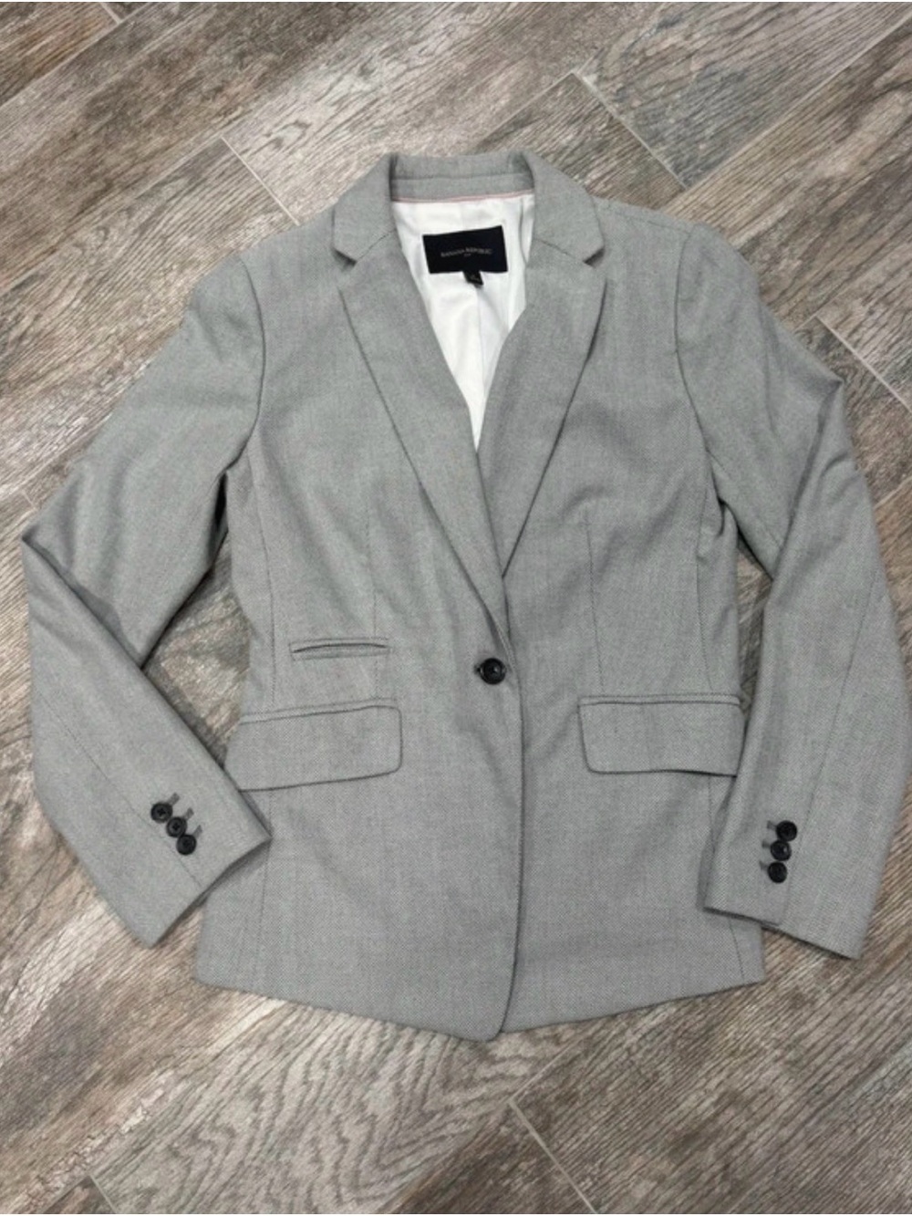 Banana Republic Light Gray Tailored Blazer